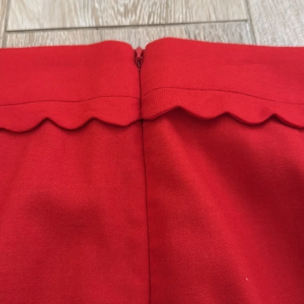 J Crew Red Wool Mini Skirt 0
